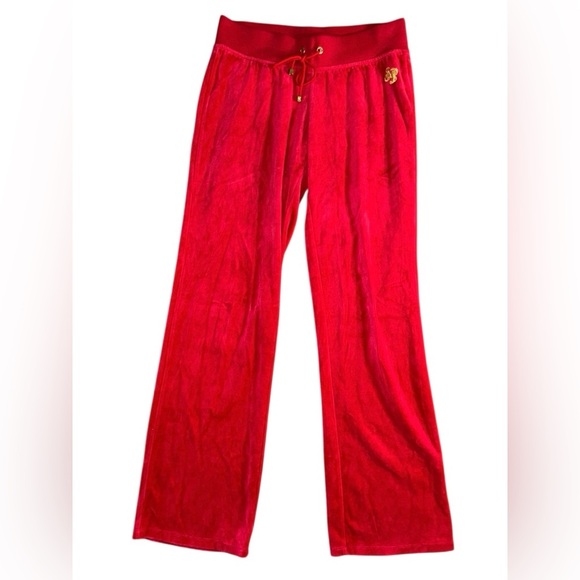 Southpole Y2K Velour Red Sweat Pants Women’s Size Medium Sporty Lounge Comfy - Picture 1 of 7